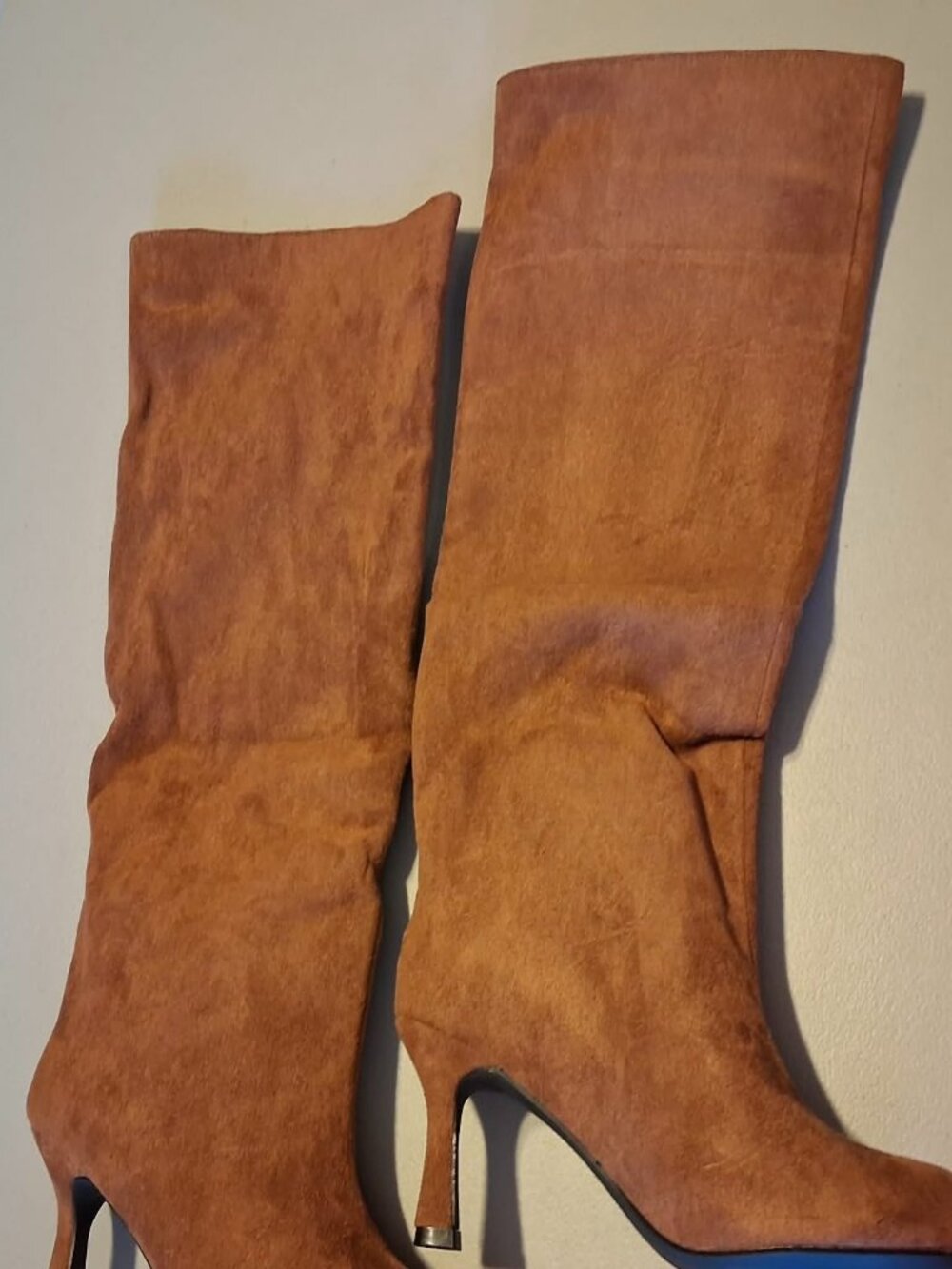 Athlefit Knee High Boots Brown Faux Suede Kitten Heel Size 7.5 NIB